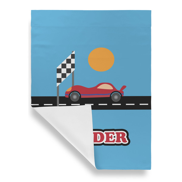 Race Car Garden Flags - Large - Single Sided - FRONT FOLDED