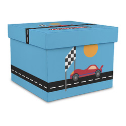 Race Car Gift Box with Lid - Canvas Wrapped - Large (Personalized)