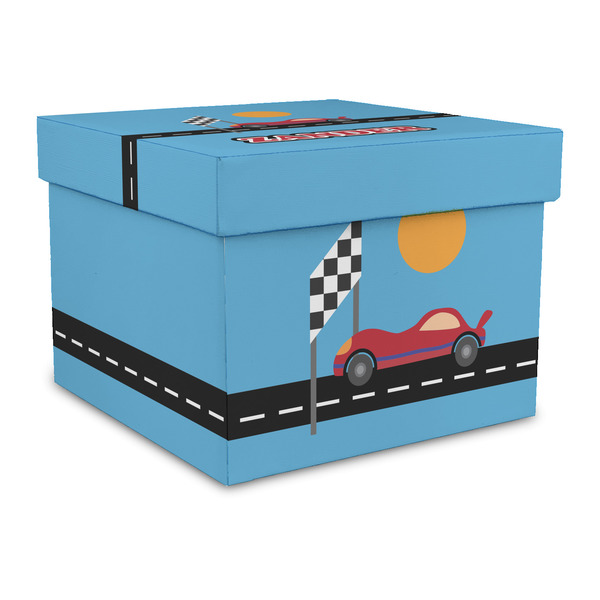 Custom Race Car Gift Box with Lid - Canvas Wrapped - Large (Personalized)