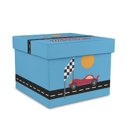 Race Car Gift Box with Lid - Canvas Wrapped - Medium (Personalized)