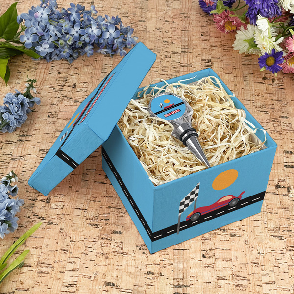 Race Car Gift Boxes with Lid - Canvas Wrapped - Medium - In Context