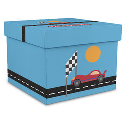 Race Car Gift Box with Lid - Canvas Wrapped - X-Large (Personalized)