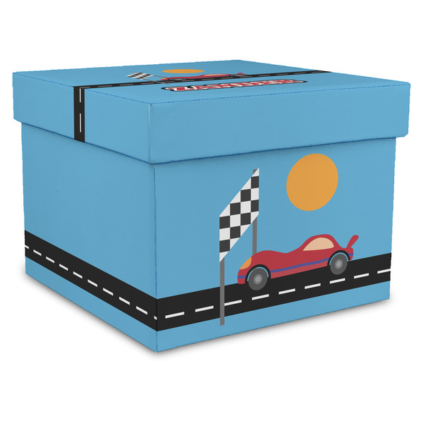 Custom Race Car Gift Box with Lid - Canvas Wrapped - X-Large (Personalized)