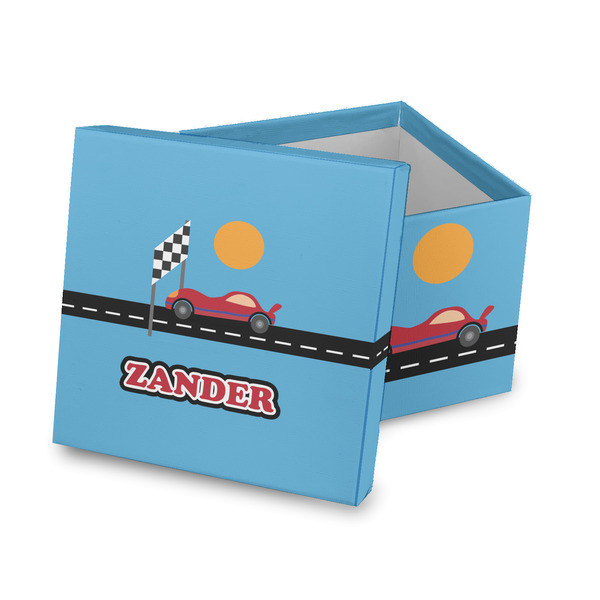 Custom Race Car Gift Box with Lid - Canvas Wrapped (Personalized)