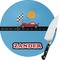 Race Car Round Glass Cutting Board - Medium (Personalized)