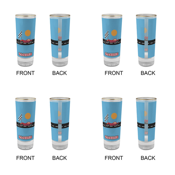 Race Car Glass Shot Glass - 2 oz - Set of 4 - APPROVAL