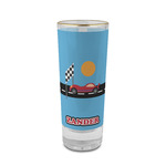 Race Car 2 oz Shot Glass - Glass with Gold Rim (Personalized)