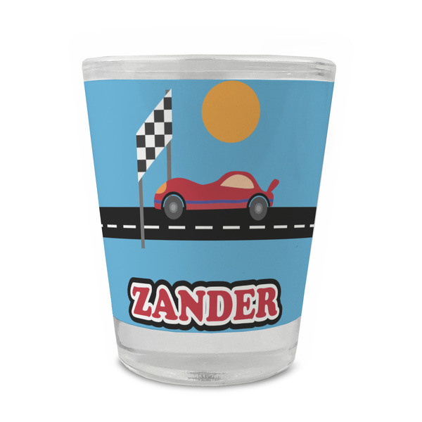 Custom Race Car Glass Shot Glass - 1.5 oz - Set of 4 (Personalized)