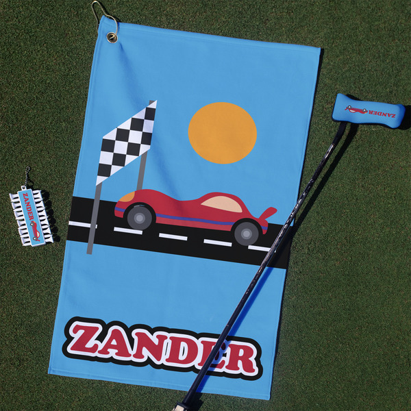 Custom Race Car Golf Towel Gift Set (Personalized)
