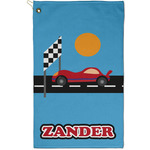 Race Car Golf Towel - Poly-Cotton Blend - Small w/ Name or Text