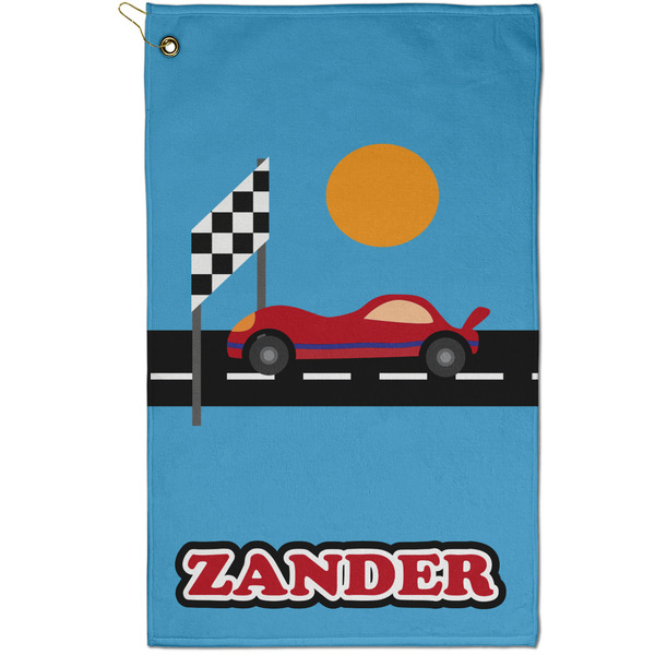 Custom Race Car Golf Towel - Poly-Cotton Blend - Small w/ Name or Text