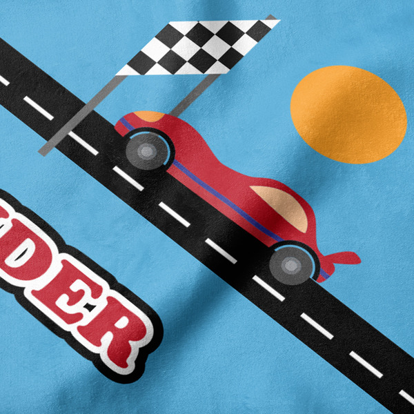 Race Car Hooded Baby Towel- Detail Close Up