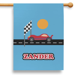 Race Car 28" House Flag - Double Sided (Personalized)