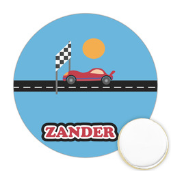 Race Car Printed Cookie Topper - Round (Personalized)