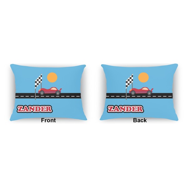 Race Car  Indoor Rectangular Burlap Pillow (Front and Back)