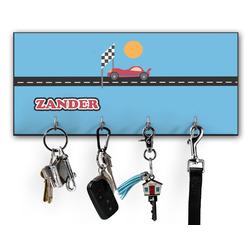 Race Car Key Hanger w/ 4 Hooks w/ Name or Text
