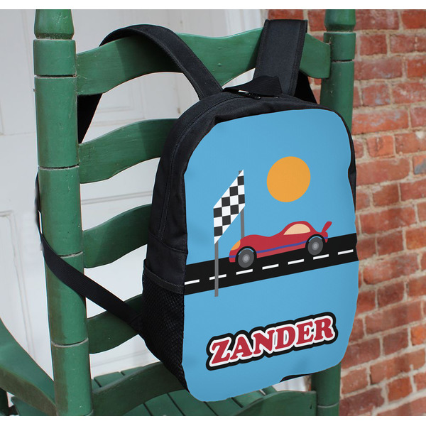 Race Car Kids Backpack - In Context