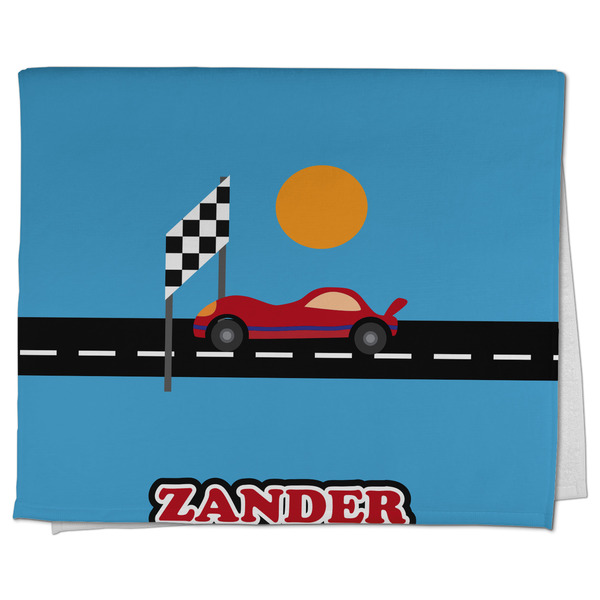 Custom Race Car Kitchen Towel - Poly Cotton w/ Name or Text