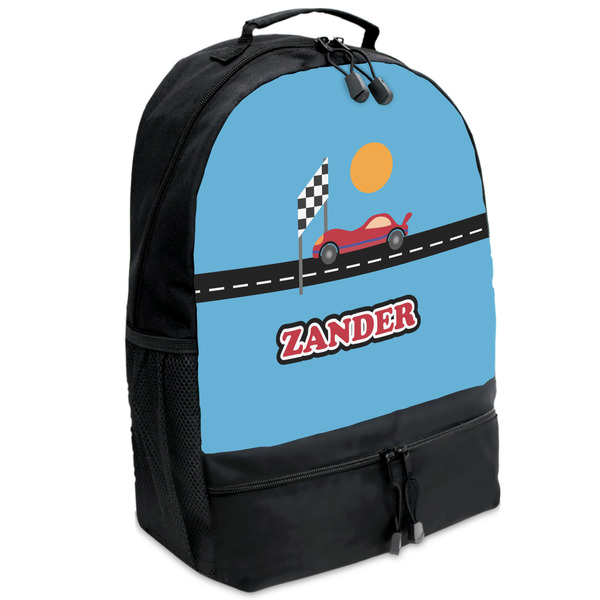 Custom Race Car Backpacks - Black (Personalized)