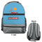 Race Car Large Backpack - Gray - Front & Back View