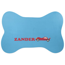 Race Car Bone Shaped Dog Food Mat (Large) (Personalized)