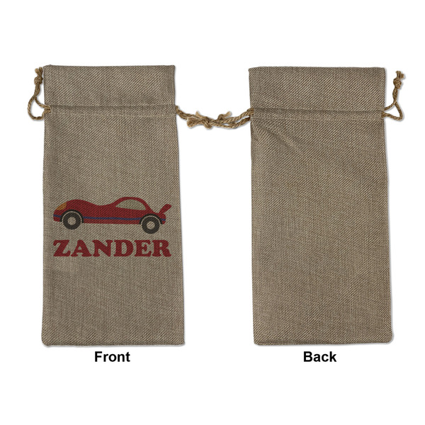 Race Car Large Burlap Gift Bags - Front Approval