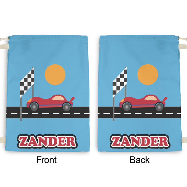 Race Car Large Laundry Bag - Front & Back View