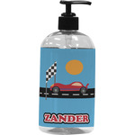 Race Car Plastic Soap / Lotion Dispenser (16 oz - Large - Black) (Personalized)