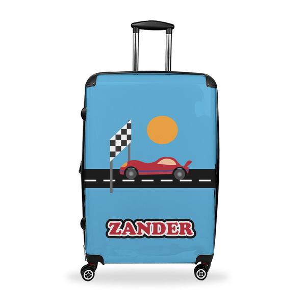 Custom Race Car Suitcase - 28" Large - Checked w/ Name or Text