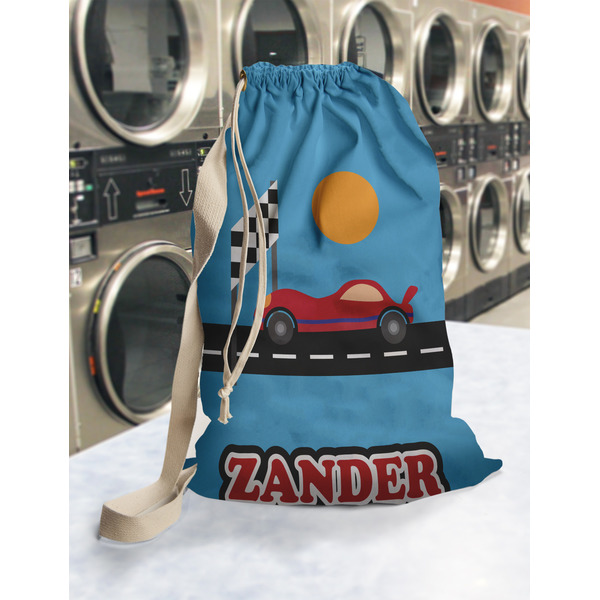 Race Car Laundry Bag in Laundromat