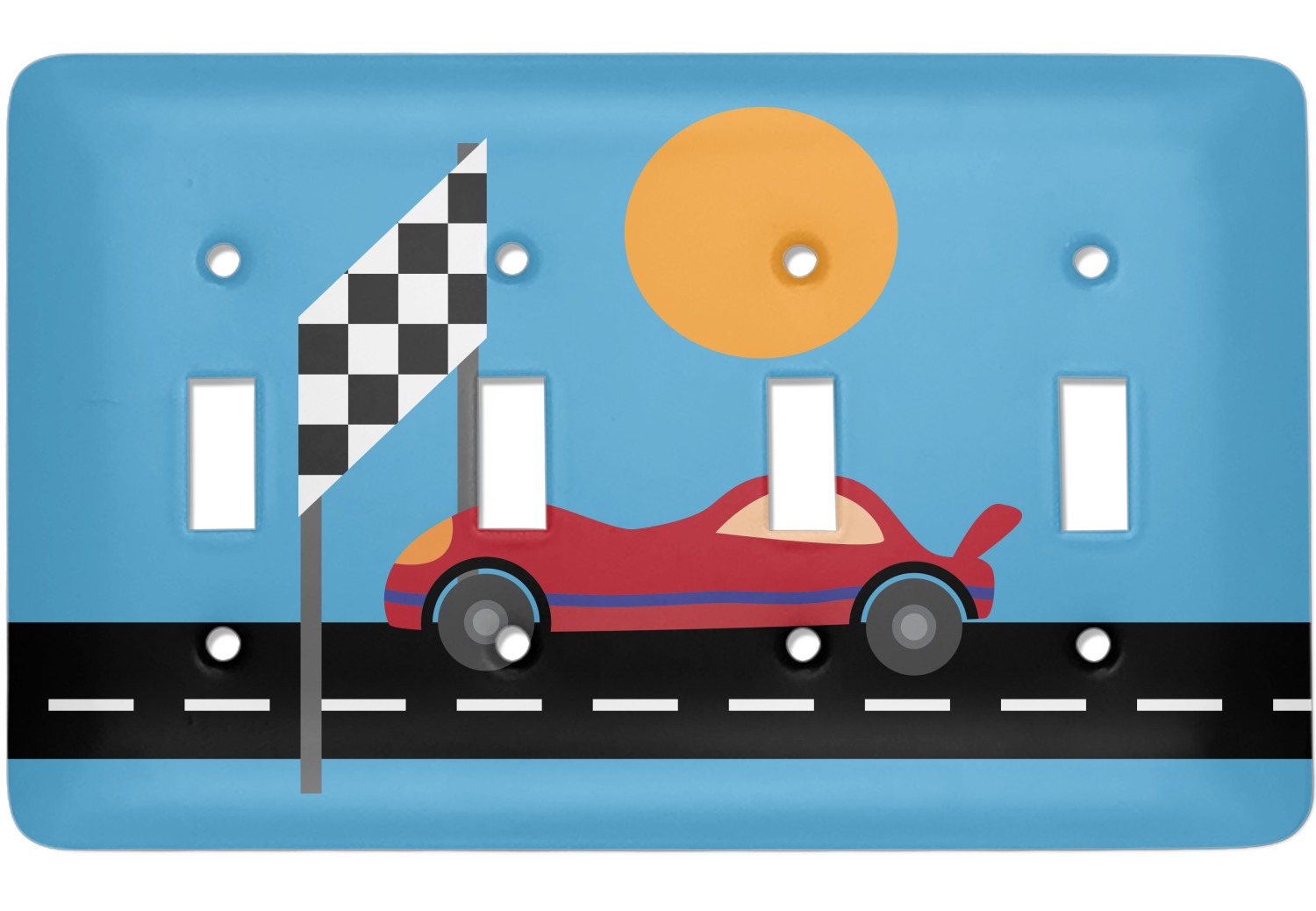 Custom Race Car Light Switch Cover (4 Toggle Plate) YouCustomizeIt