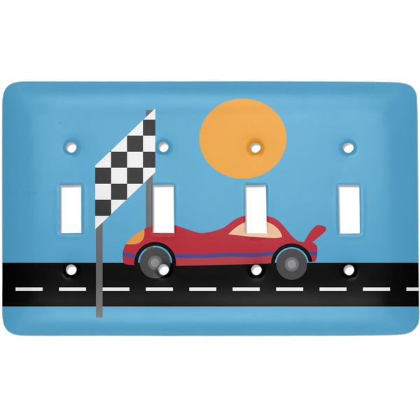 Custom Race Car Light Switch Cover (4 Toggle Plate)