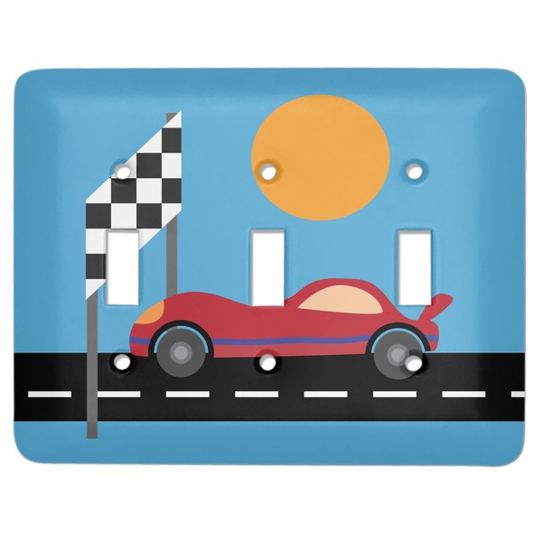 Custom Race Car Light Switch Cover (3 Toggle Plate)
