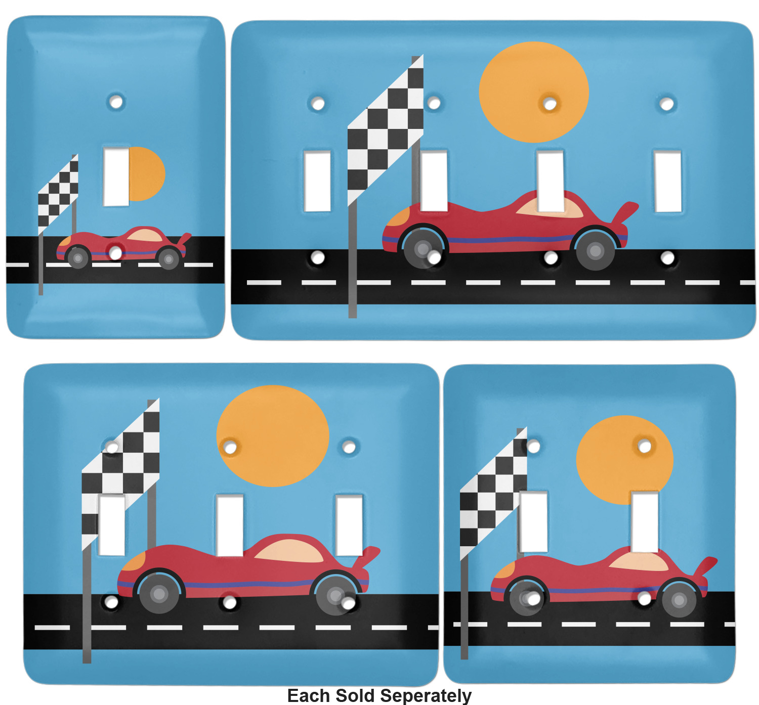 Race Car Light Switch Cover (Personalized) YouCustomizeIt