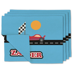 Race Car Double-Sided Linen Placemat - Set of 4 w/ Name or Text