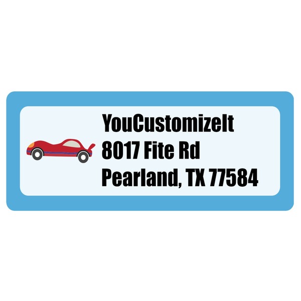 Custom Race Car Return Address Labels (Personalized)