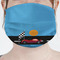 Race Car Mask - Pleated (new) Front View on Girl