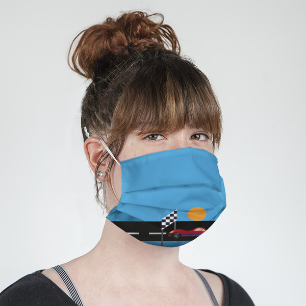 Race Car Mask - Quarter View on Girl