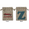 Race Car Medium Burlap Gift Bag - Front & Back (Personalized)