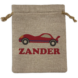 Race Car Burlap Gift Bag (Personalized)