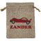 Race Car Medium Burlap Gift Bag - Front (Personalized)