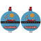 Race Car Metal Ball Ornament - Front and Back