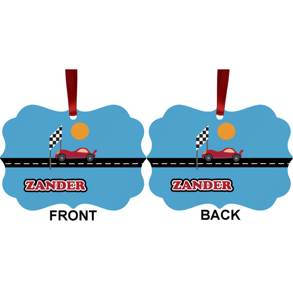 Race Car Metal Benilux Ornament - Front and Back (APPROVAL)