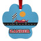 Race Car Metal Paw Ornament - Double Sided w/ Name or Text
