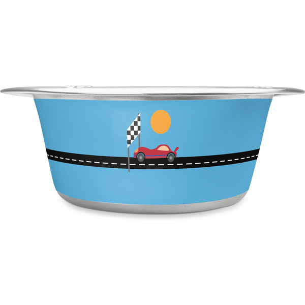 Custom Race Car Stainless Steel Dog Bowl - Small (Personalized)