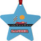 Race Car Metal Star Ornament - Front