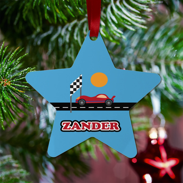 Race Car Metal Star Ornament - Lifestyle
