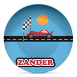 Race Car Microwave Safe Plastic Plate - Composite Polymer (Personalized)