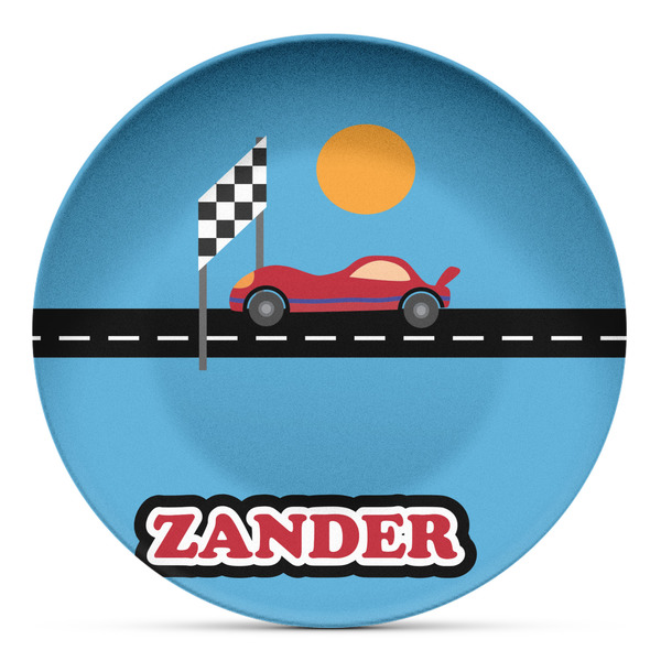 Custom Race Car Microwave Safe Plastic Plate - Composite Polymer (Personalized)