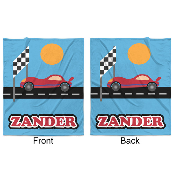 Race Car Minky Blanket - 50"x60" - Double Sided - Front & Back